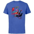 thumbnail image 1 of Marvel Spider-Man Miles Morales 4th Birthday Graphic - Short Sleeve Cotton T-Shirt for Adults - Customized-Royal Heather, 1 of 5