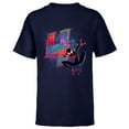 thumbnail image 1 of Marvel Spider-Man Miles Morales 4th Birthday Graphic - Short Sleeve T-Shirt for Kids - Customized-Navy, 1 of 5