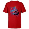 thumbnail image 1 of Marvel Spider-Man Miles Morales 4th Birthday Graphic - Short Sleeve T-Shirt for Kids - Customized-Red, 1 of 5