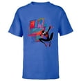 thumbnail image 1 of Marvel Spider-Man Miles Morales 4th Birthday Graphic - Short Sleeve T-Shirt for Kids - Customized-Royal, 1 of 5