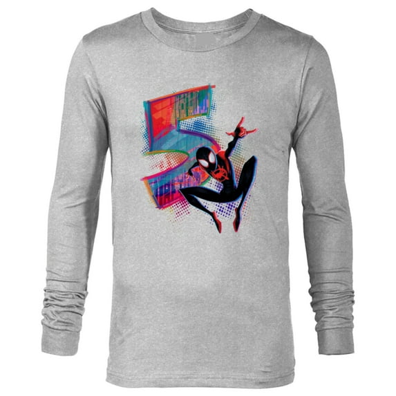 Marvel Spider-Man Miles Morales 5th Birthday Graphic - Long Sleeve T-Shirt for Men - Customized-Athletic Heather