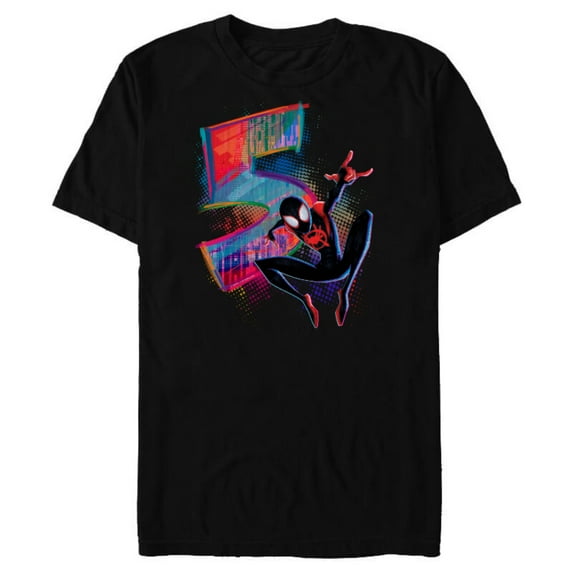 Marvel Spider-Man Miles Morales 5th Birthday Graphic - Short Sleeve Blended T-Shirt for Adults - Customized-Black