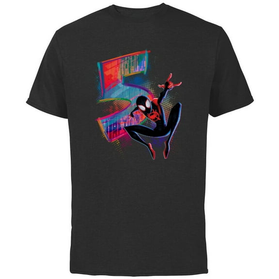 Marvel Spider-Man Miles Morales 5th Birthday Graphic - Short Sleeve Cotton T-Shirt for Adults - Customized-Black