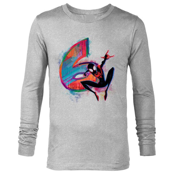 Marvel Spider-Man Miles Morales 6th Birthday Graphic - Long Sleeve T-Shirt for Men - Customized-Athletic Heather