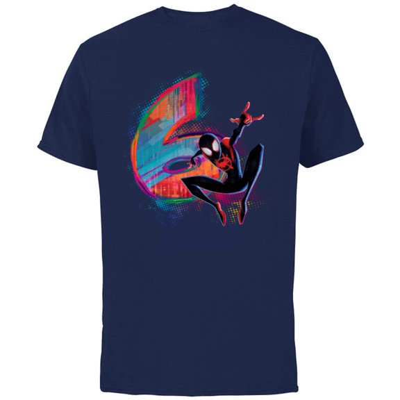 Marvel Spider-Man Miles Morales 6th Birthday Graphic - Short Sleeve Cotton T-Shirt for Adults - Customized-Navy