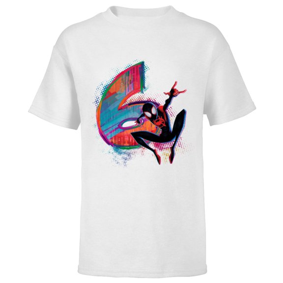 Marvel Spider-Man Miles Morales 6th Birthday Graphic - Short Sleeve T-Shirt for Kids - Customized-White