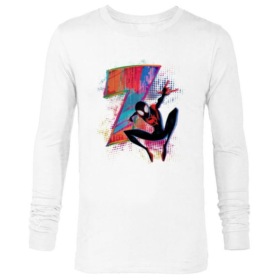 Marvel Spider-Man Miles Morales 7th Birthday Graphic - Long Sleeve T-Shirt for Men - Customized-White