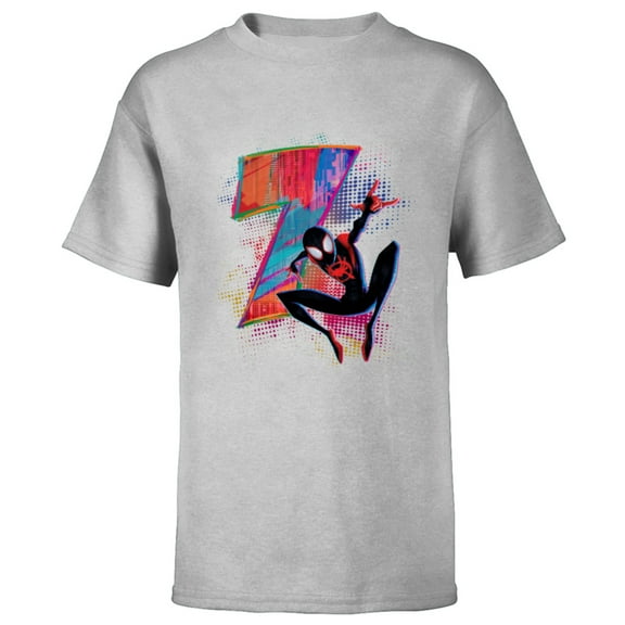 Marvel Spider-Man Miles Morales 7th Birthday Graphic - Short Sleeve T-Shirt for Kids - Customized-Athletic Heather