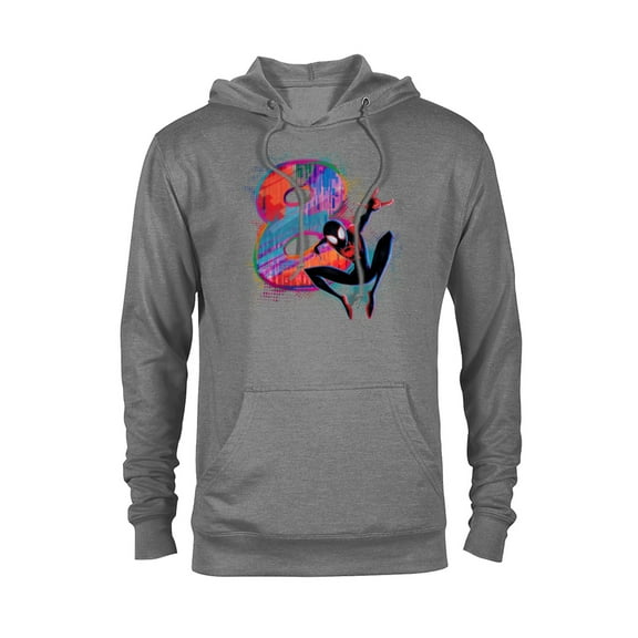Marvel Spider-Man Miles Morales 8th Birthday Graphic - Pullover Hoodie for Adults - Customized-Graphite Heather
