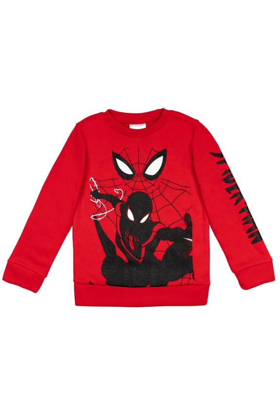 Spider-Man Miles Morales Big Boys Fleece Sweatshirt Toddler to Big Kid