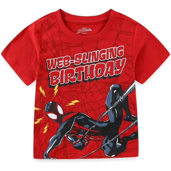Marvel Spider-Man Miles Morales Birthday Short Sleeve T-Shirt (Boys), Sizes 3T-16