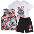 thumbnail image 1 of Marvel Boys Spider‑Man Miles Morales Short‑Sleeve T‑Shirt, Tank Top & Shorts 3‑Piece Set (Little & Big Boys), Sizes 4–8, 1 of 8