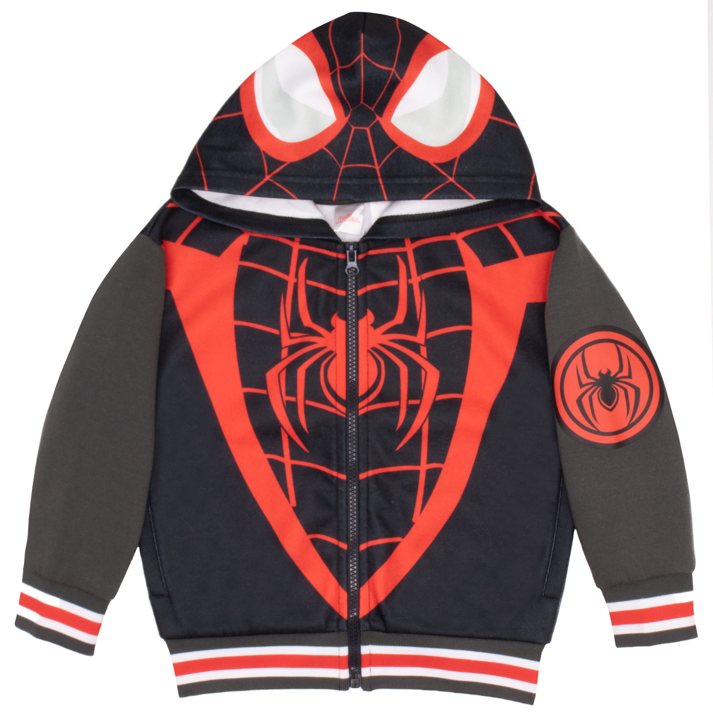 Felpa Con Cappuccio Cosplay Spiderman Per Bambini – Ragazzo – Completa Zip – Rossa E Blu