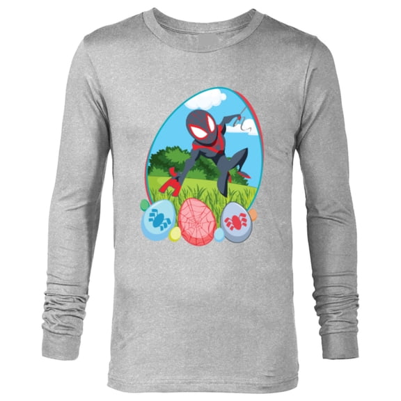Marvel Spider-Man Miles Morales Easter Egg Hunt Holiday - Long Sleeve T-Shirt for Men - Customized-Athletic Heather