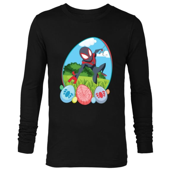 Marvel Spider-Man Miles Morales Easter Egg Hunt Holiday - Long Sleeve T-Shirt for Men - Customized-Black