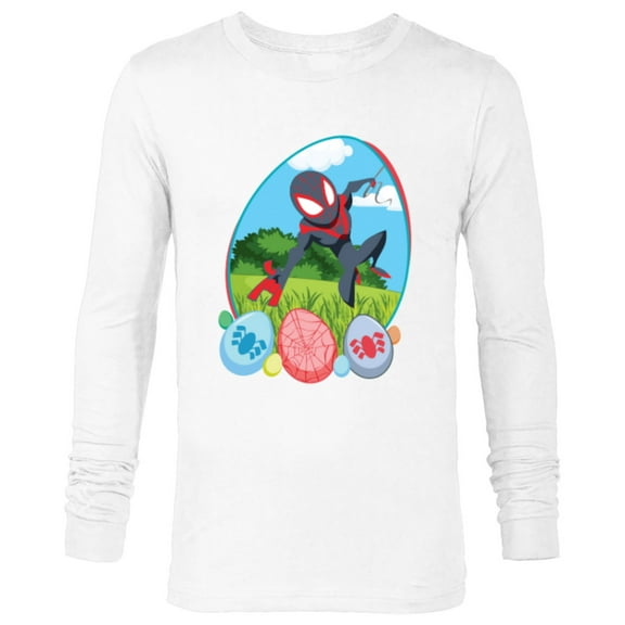 Marvel Spider-Man Miles Morales Easter Egg Hunt Holiday - Long Sleeve T-Shirt for Men - Customized-White