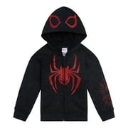 Marvel Spider-Man Toddler Boys' Cosplay Fleece Zip-Up Hoodie Miles Morales Black