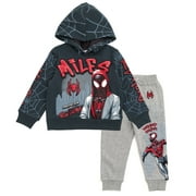 Marvel Spider-Man Miles Morales Fleece Pullover Hoodie and Jogger and Pants Outfit Set Toddler to Big Kid