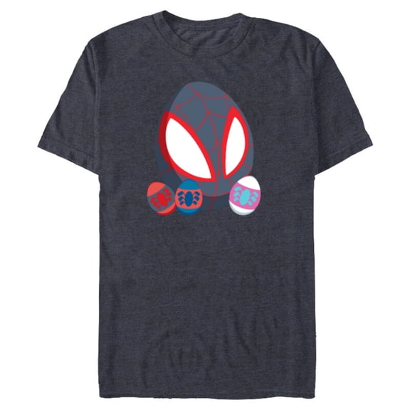 Marvel Spider-Man Miles Morales & Friends Toony Easter Eggs - Short Sleeve Blended T-Shirt for Adults - Customized-Navy Heather