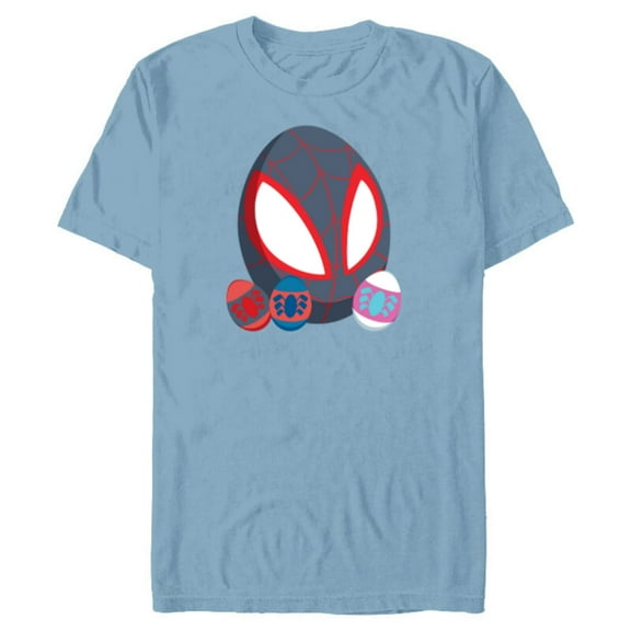 Marvel Spider-Man Miles Morales & Friends Toony Easter Eggs - Short Sleeve Blended T-Shirt for Adults - Customized-Ocean Blue