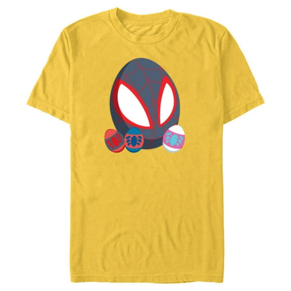 Marvel Spider-Man Miles Morales & Friends Toony Easter Eggs - Short Sleeve Blended T-Shirt for Adults - Customized-Yellow