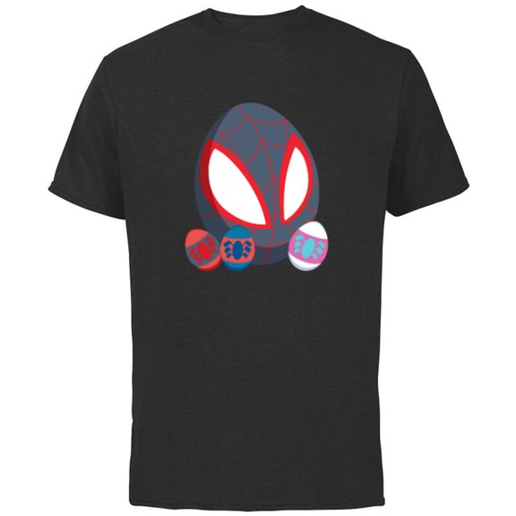 Marvel Spider-Man Miles Morales & Friends Toony Easter Eggs - Short Sleeve Cotton T-Shirt for Adults - Customized-Black