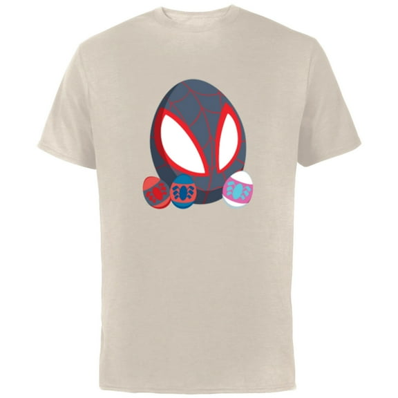 Marvel Spider-Man Miles Morales & Friends Toony Easter Eggs - Short Sleeve Cotton T-Shirt for Adults - Customized-Natural