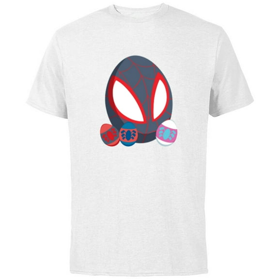 Marvel Spider-Man Miles Morales & Friends Toony Easter Eggs - Short Sleeve Cotton T-Shirt for Adults - Customized-White