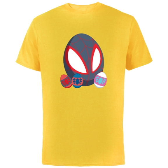 Marvel Spider-Man Miles Morales & Friends Toony Easter Eggs - Short Sleeve Cotton T-Shirt for Adults - Customized-Yellow