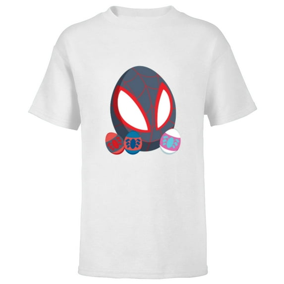 Marvel Spider-Man Miles Morales & Friends Toony Easter Eggs - Short Sleeve T-Shirt for Kids - Customized-White