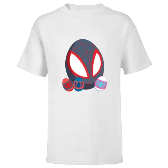 Marvel Spider-Man Miles Morales & Friends Toony Easter Eggs - Short Sleeve T-Shirt for Kids - Customized-White