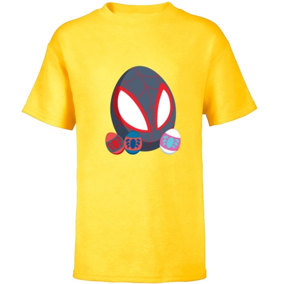 Marvel Spider-Man Miles Morales & Friends Toony Easter Eggs - Short Sleeve T-Shirt for Kids - Customized-Yellow