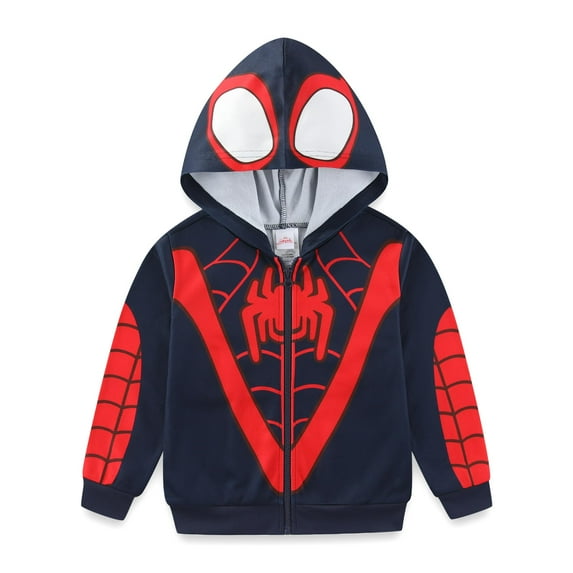 Marvel Spider-Man Miles Morales Full Zip Up Hoodie (Boys), Sizes 2T-7