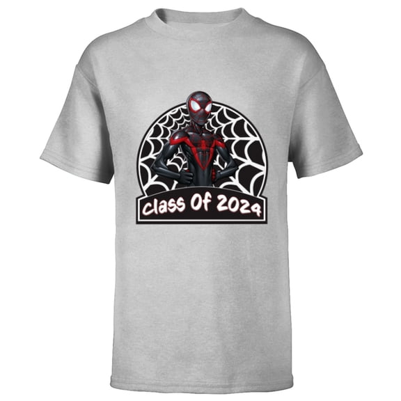 Marvel Spider-Man Miles Morales Graduation Class of 2024 - Short Sleeve T-Shirt for Kids - Customized-Athletic Heather