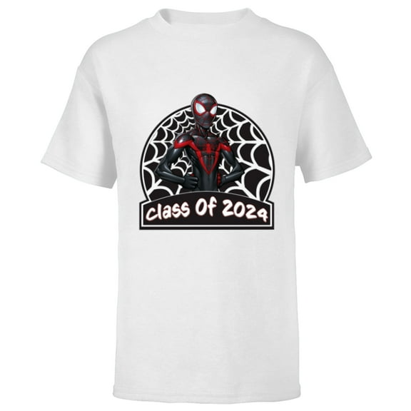 Marvel Spider-Man Miles Morales Graduation Class of 2024 - Short Sleeve T-Shirt for Kids - Customized-White