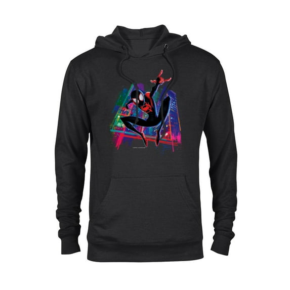 Marvel Spider-Man Miles Morales Graffiti City - Pullover Hoodie for Adults -Customized-Black