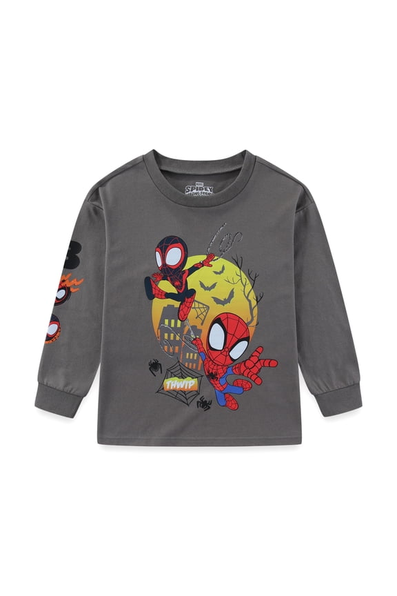 Spider-Man Miles Morales Halloween Crewneck Pullover Sweatshirt (Boys), Sizes 2T-7