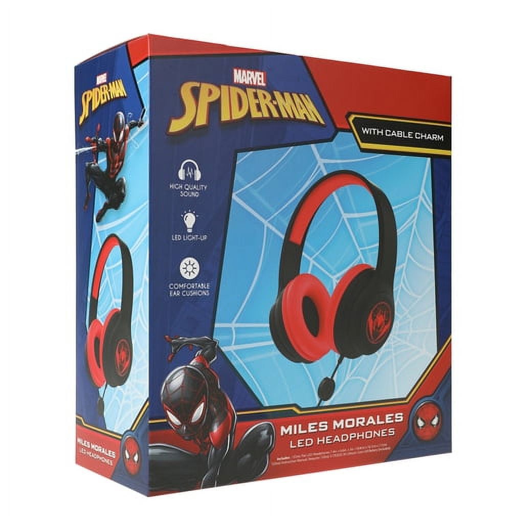 Marvel Spider Man Miles Morales LED Wired Headphones Dive Into Dynamic Sound with the Heroic Vibrancy of NYC s Web Slinging Savior