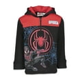 thumbnail image 1 of Marvel Spider-Man Miles Morales Little Boys Fleece Half Zip Hoodie Toddler to Big Kid, 1 of 3