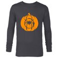 thumbnail image 1 of Marvel Spider-Man Miles Morales Pumpkin Halloween - Long Sleeve T-Shirt for Men - Customized-Charcoal Heather, 1 of 5