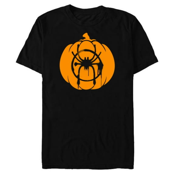 Marvel Spider-Man Miles Morales Pumpkin Halloween - Short Sleeve Blended T-Shirt for Adults - Customized-Black