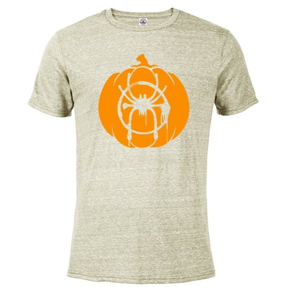 Marvel Spider-Man Miles Morales Pumpkin Halloween - Short Sleeve Blended T-Shirt for Adults - Customized-Putty Snow Heather