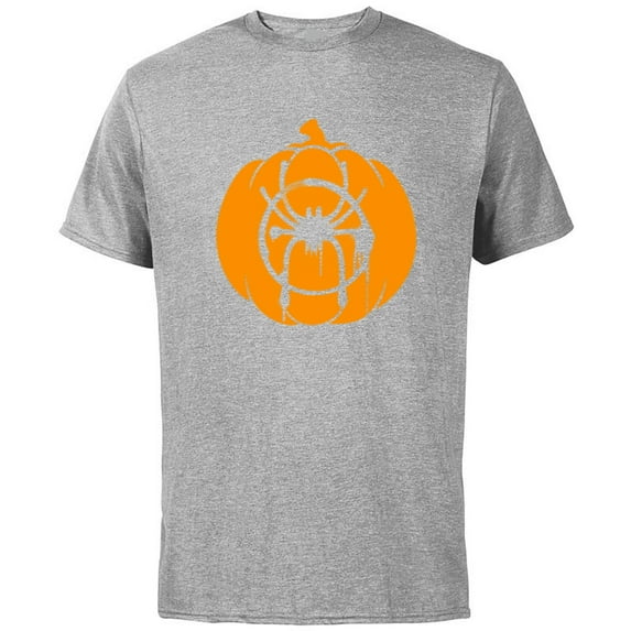 Marvel Spider-Man Miles Morales Pumpkin Halloween - Short Sleeve Cotton T-Shirt for Adults - Customized-Athletic Heather