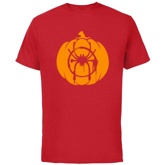 Marvel Spider-Man Miles Morales Pumpkin Halloween - Short Sleeve Cotton T-Shirt for Adults - Customized-Red