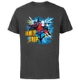 thumbnail image 1 of Marvel Spider-Man Miles Morales Spider-Gwen Family Trip - Short Sleeve Cotton T-Shirt for Adults - Customized-Charcoal, 1 of 5