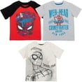thumbnail image 1 of Marvel Spider-Man Miles Morales Spider-Gwen Ghost Spider Toddler Boys 3 Pack T-Shirts Toddler to Big Kid, 1 of 5