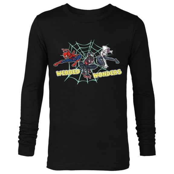 Marvel Spider-Man Miles Morales Spider-Gwen Webbed Wonders - Long Sleeve T-Shirt for Men - Customized-Black