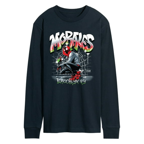 Marvel Spider-Man - Miles Morales Spray Paint - Men's Long Sleeve Graphic T-Shirt