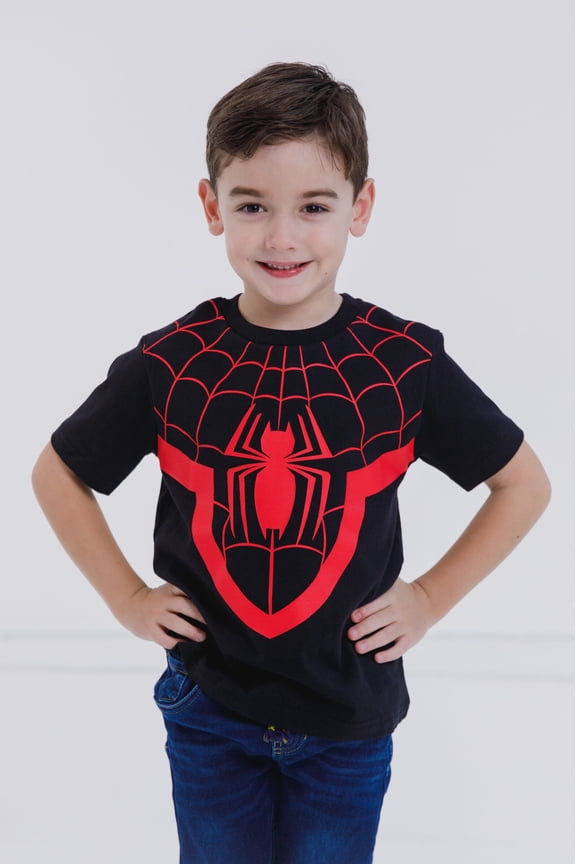 Spider-Man Toddler Boy or Girl Cosplay Short Sleeve T-Shirt Classic Black Miles
