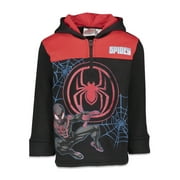 MARVEL Spider-Man Miles Morales Toddler Boys Fleece Half Zip Hoodie Toddler to Big Kid